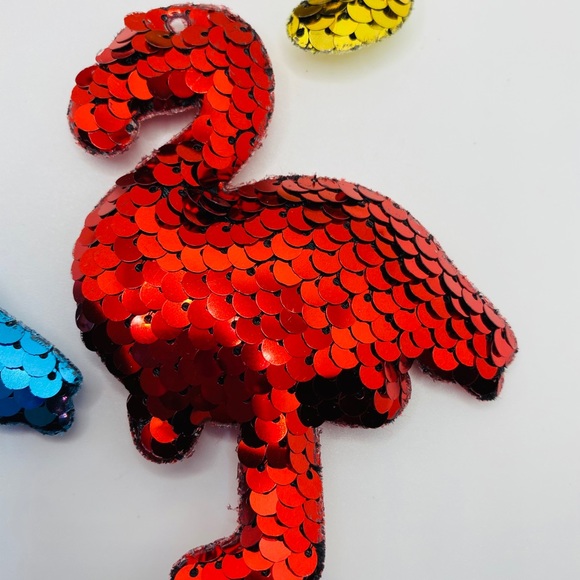 ORNAMENTS FLAMINGOS 🦩 SEQUINS!!!  4 TOTAL - Picture 2 of 14
